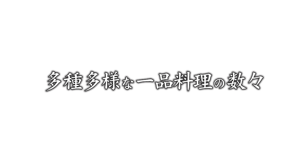 多種多様な一品料理の数々